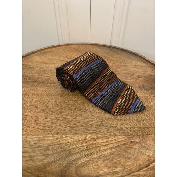 Vintage Ashberry Men's Geometric Striped Necktie‎ Multicolor Adjustable Classic - Picture 1 of 4